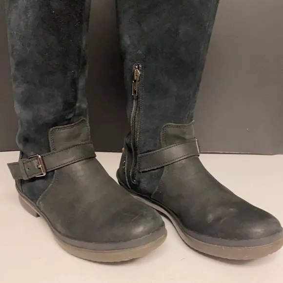 UGG Suede Boots Waterproof Calf High Zip Side Sz 6