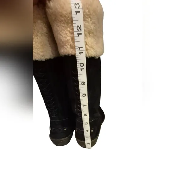 UGG Suede Mid Calf sheepskin lined suede laced back