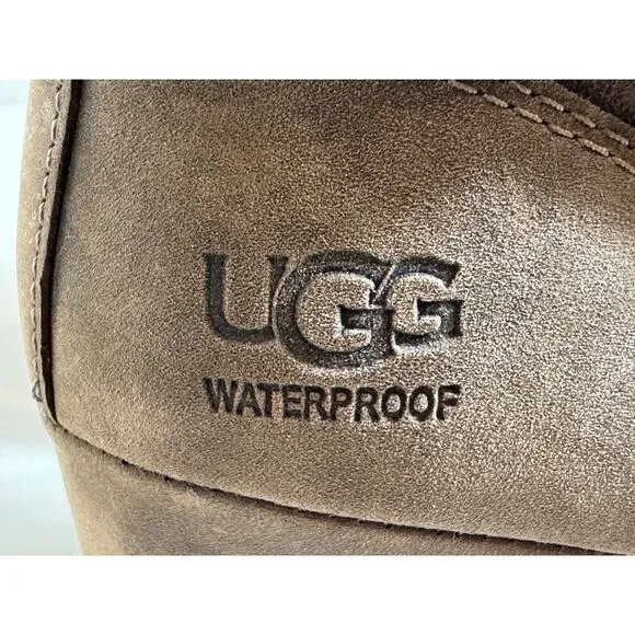 Ugg taupe suede heeled waterproof boots Sz 7