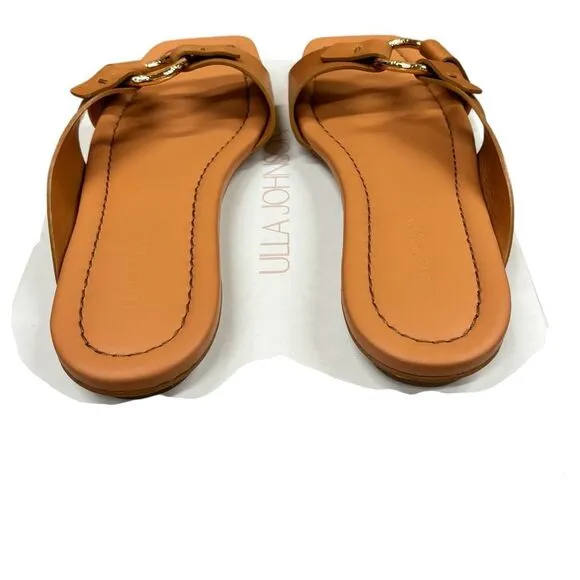 Ulla Johnson Women's Ring Leather Sandals in Pecan Brown NWB Size 38