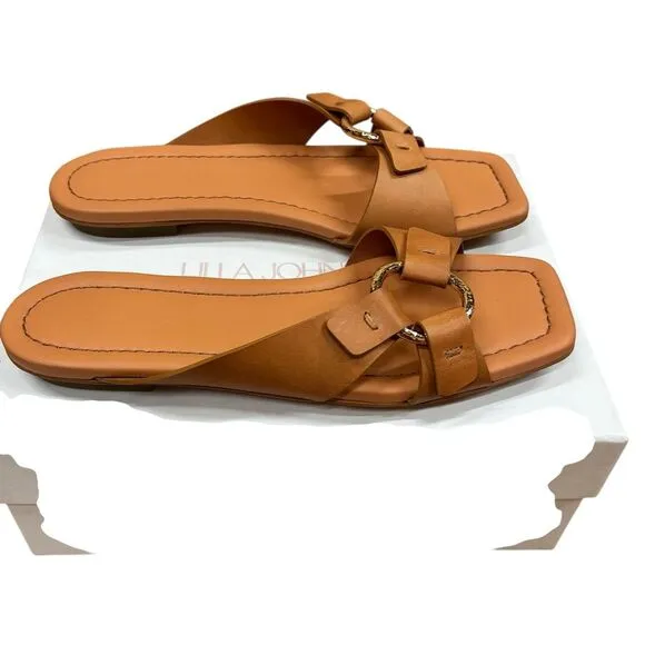 Ulla Johnson Women's Ring Leather Sandals in Pecan Brown NWB Size 38