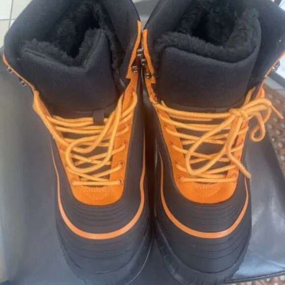 ulogu Men's Snow Boots Waterproof Fur Lined Booties Non-Slip Lightweight Winter