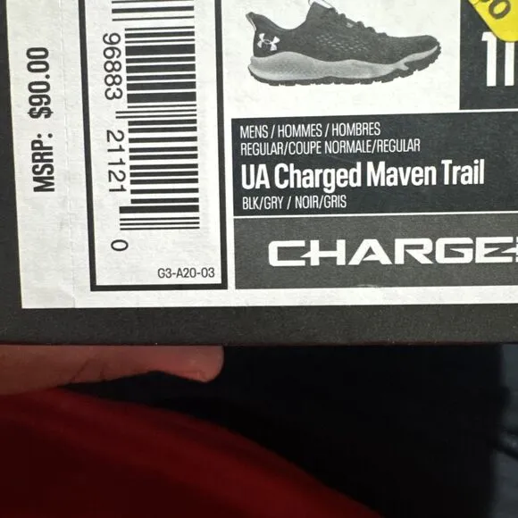 UnderArmour Charged UA Maven Trail Running Shoe Men Size 11 MSRP $90