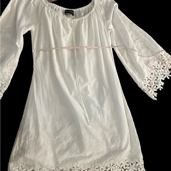 Union of angels white on or off shoulders boho eyelet lace floral dress s