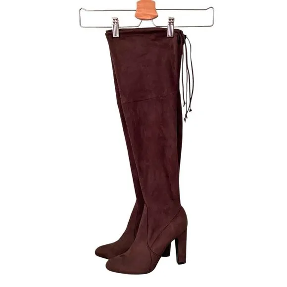 Unisa Faux Suede Over The Knee Boots in Brown in Size 8M