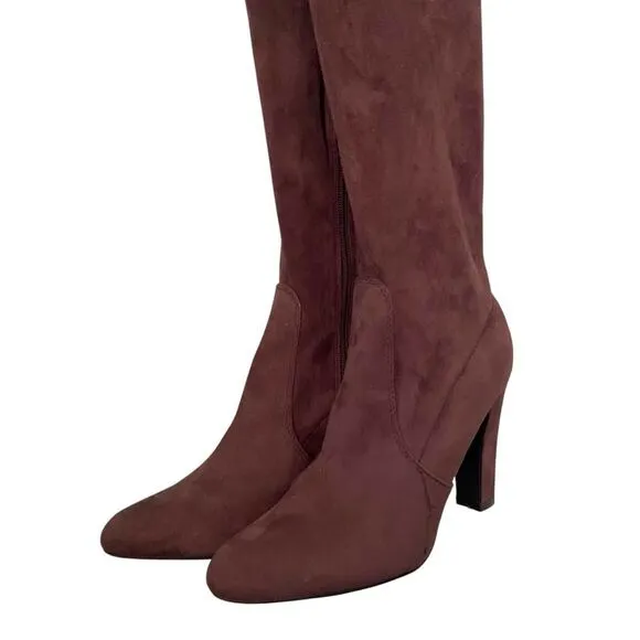 Unisa Faux Suede Over The Knee Boots in Brown in Size 8M