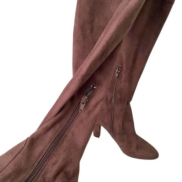 Unisa Faux Suede Over The Knee Boots in Brown in Size 8M