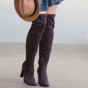 Unisa Faux Suede Over The Knee Boots in Brown in Size 8M