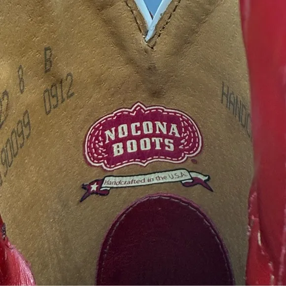 University of Oklahoma OU Sooners Nocona Handcrafted Roper Cowboy Boots Size 8 B