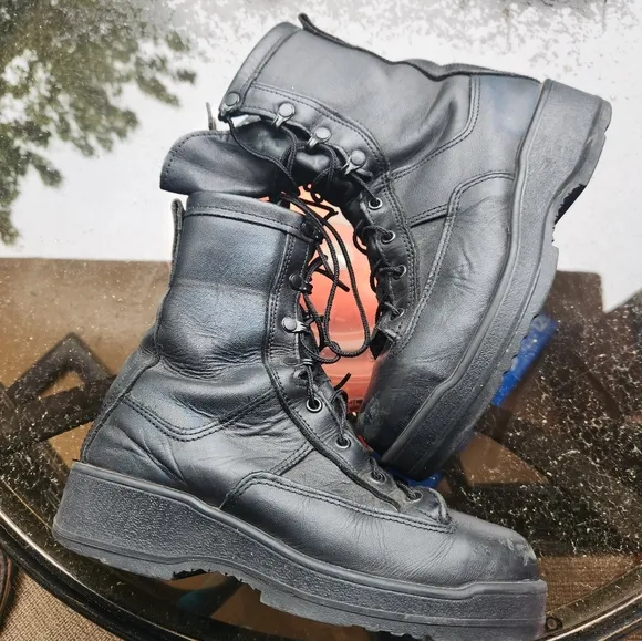 US NAVY Black Leather Flight Deck Boots - Rocky 795B  size 6W
