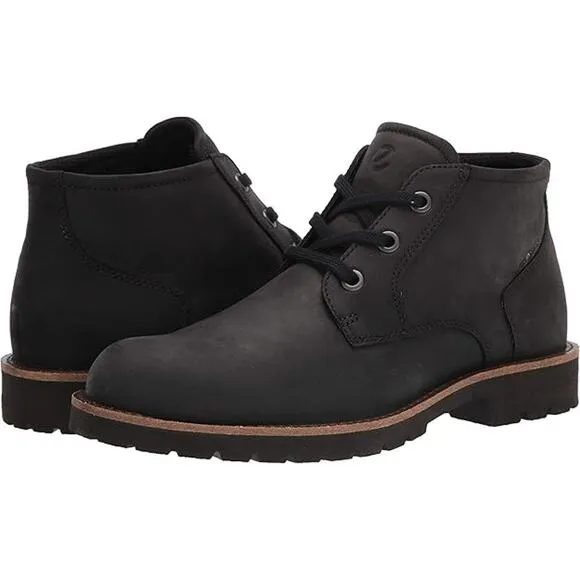 USED ECCO Mens Jamestown Ankle Boot, Black- Size 12