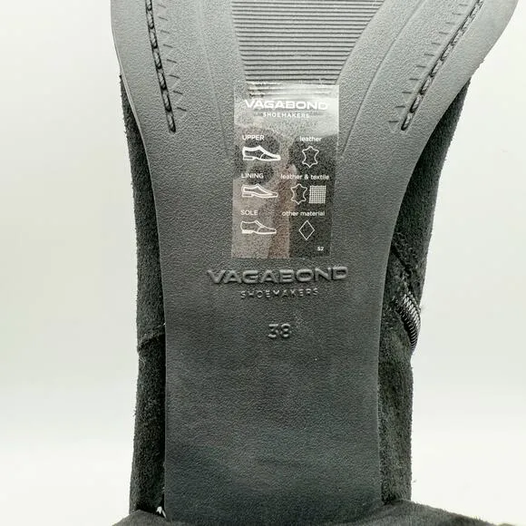 Vagabond Shoemakers Womens Stina Ankle Boots EU 38 US 8 Black Suede Bootie NIB