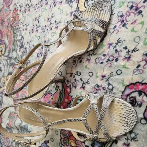 Valentino Cream Strappy Sandals with Medium Heel