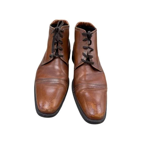 Van Lier Mens Brown Leather Dress Ankle Boots Size 11.5 SKU 7316