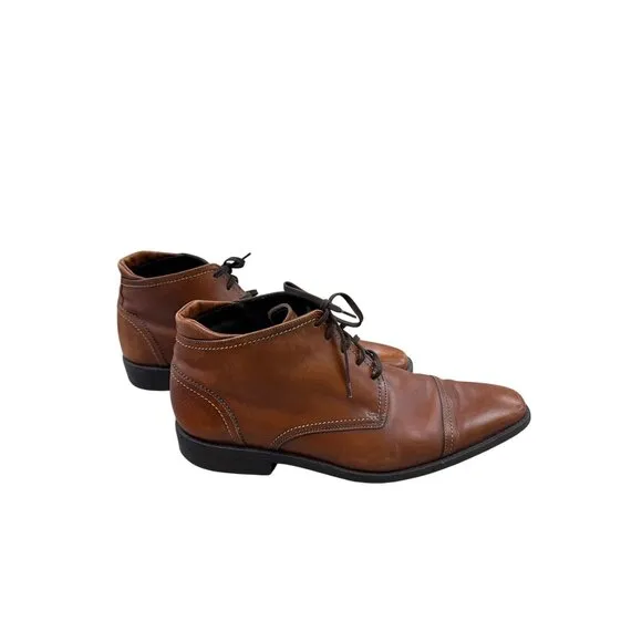 Van Lier Mens Brown Leather Dress Ankle Boots Size 11.5 SKU 7316