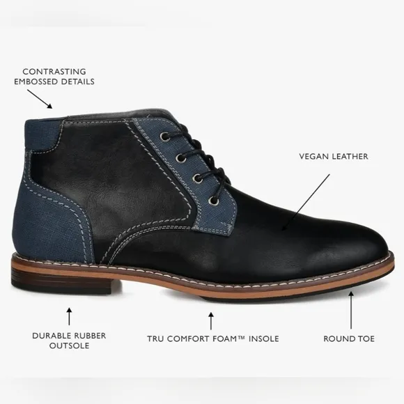 Vance Mens Franco Tru Comfort Foam Lace-up Round Toe Chukka Boot