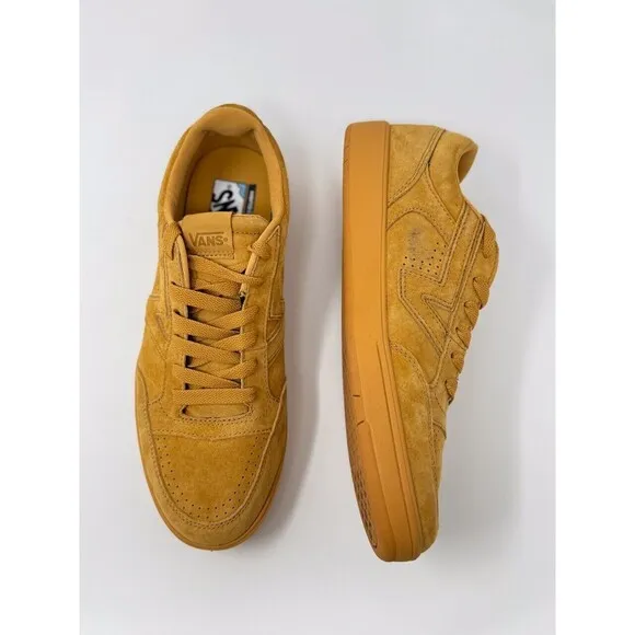 VANS Adult Shoes Yellow Lowland Comfycush Suede Skate Sneakers Men 11.5 Women 13