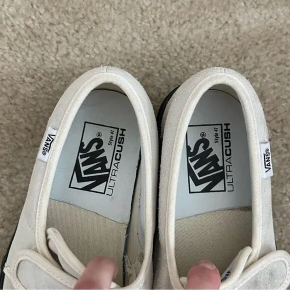 Vans Anaheim 47 D VX Cream Suede Skate Shoes