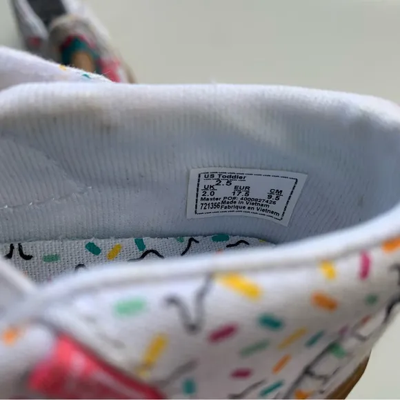 VANS ASHER V ICE CREAM CONE WHITE SKATE SHOES‎ TODDLER 2.5