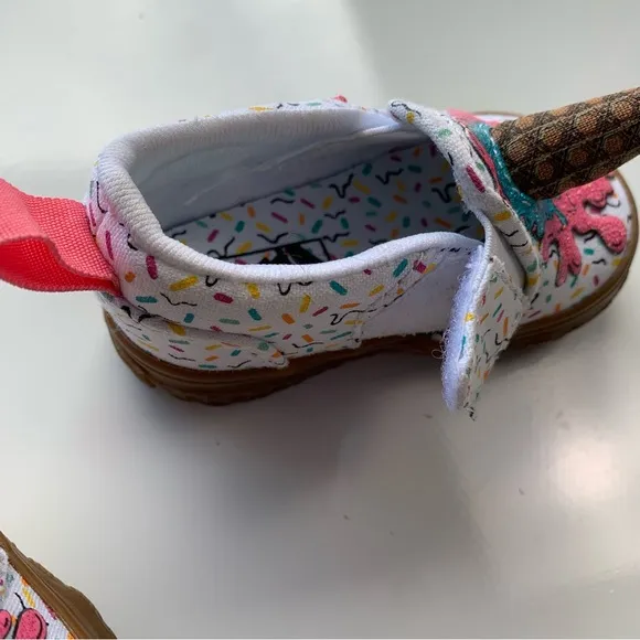 VANS ASHER V ICE CREAM CONE WHITE SKATE SHOES‎ TODDLER 2.5