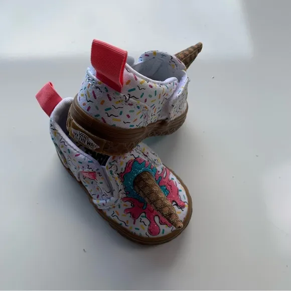 VANS ASHER V ICE CREAM CONE WHITE SKATE SHOES‎ TODDLER 2.5