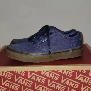 Vans Atwood Lo Low Top Padded Collar Dress Blue Denim Sneaker Shoes Kid Size 1