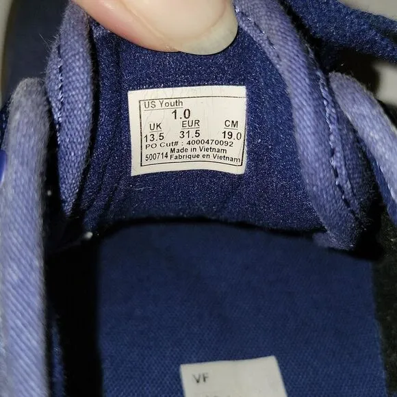 Vans Atwood Lo Low Top Padded Collar Dress Blue Denim Sneaker Shoes Kid Size 1