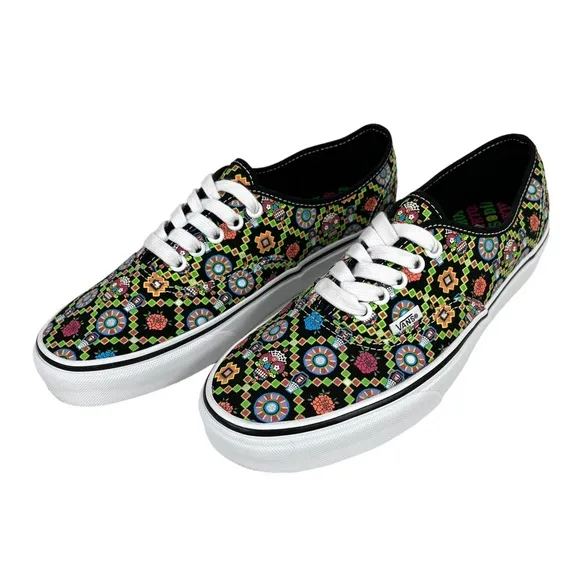 Vans Authentic‎ Men 8 / Women 9.5 Dia De Muertos Glow In The Dark Skate Sneakers