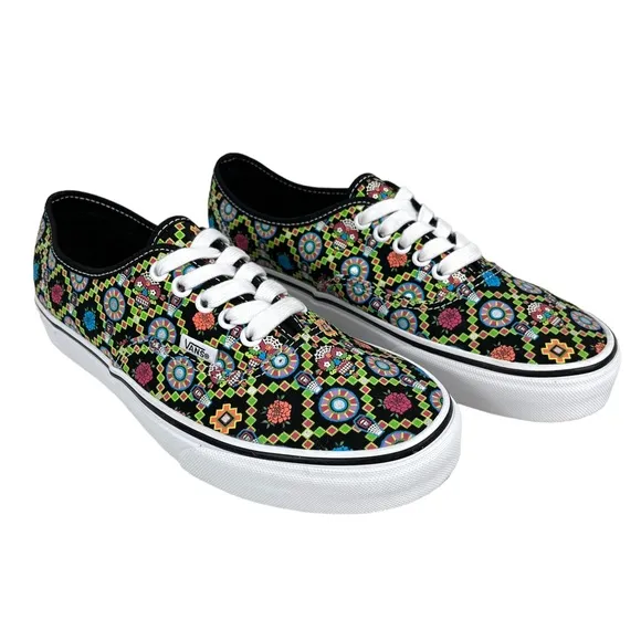 Vans Authentic‎ Men 8 / Women 9.5 Dia De Muertos Glow In The Dark Skate Sneakers