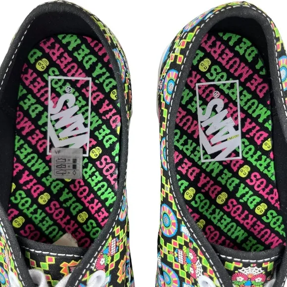 Vans Authentic‎ Men 8 / Women 9.5 Dia De Muertos Glow In The Dark Skate Sneakers