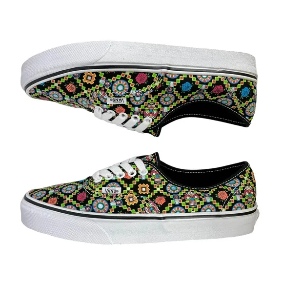 Vans Authentic‎ Men 8 / Women 9.5 Dia De Muertos Glow In The Dark Skate Sneakers
