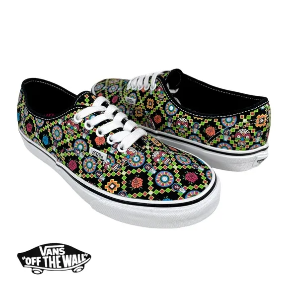 Vans Authentic‎ Men 8 / Women 9.5 Dia De Muertos Glow In The Dark Skate Sneakers