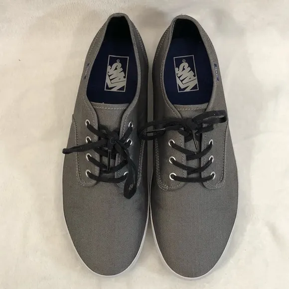 Vans Authentic Metallic Silver Lace Up Low Top Skate Sneakers Shoes Mens Size 12