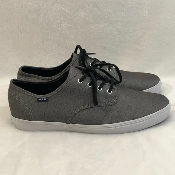 Vans Authentic Metallic Silver Lace Up Low Top Skate Sneakers Shoes Mens Size 12