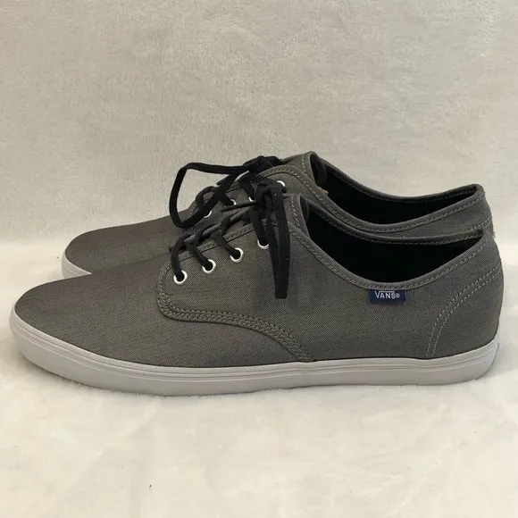 Vans Authentic Metallic Silver Lace Up Low Top Skate Sneakers Shoes Mens Size 12