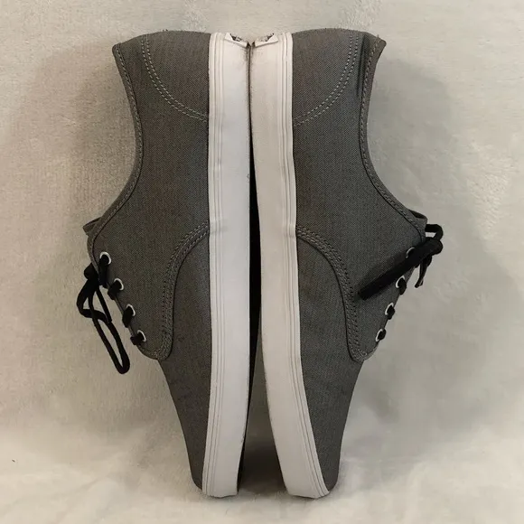 Vans Authentic Metallic Silver Lace Up Low Top Skate Sneakers Shoes Mens Size 12
