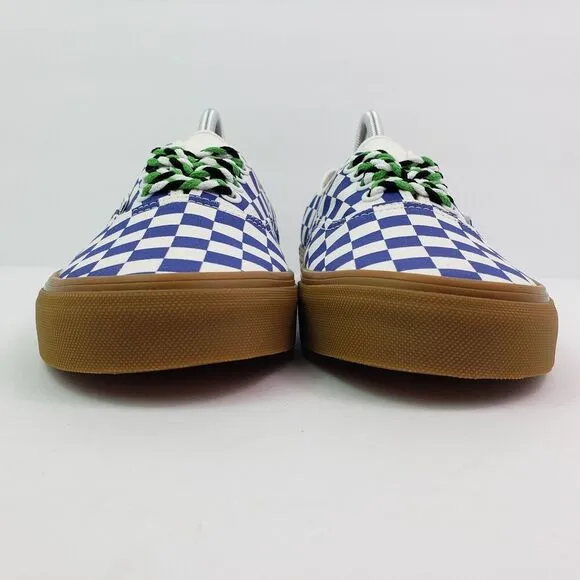 Vans Authentic Womens Sz 6 Mens Sz 4.5 Checkerboard Blue White Low Skate Shoes
