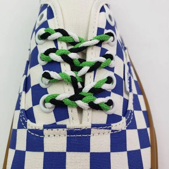 Vans Authentic Womens Sz 6 Mens Sz 4.5 Checkerboard Blue White Low Skate Shoes