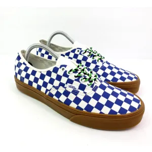 Vans Authentic Womens Sz 6 Mens Sz 4.5 Checkerboard Blue White Low Skate Shoes