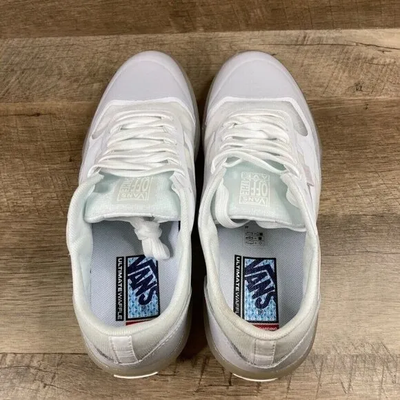 VANS Ave Leather White/White Skate Pro Low Authentic Shoes Mens 7.5 Womens 9 NEW