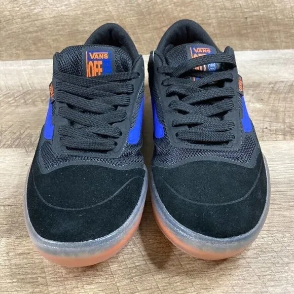 VANS Ave Skate Shoes Black Orange Athletic Sneakers Mens 6.5 Womens 8 NEW