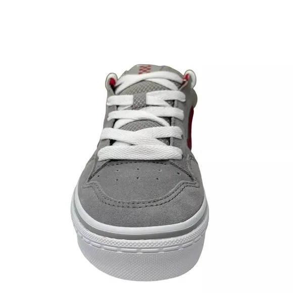 Vans Caldrone Youth Boy's Suede Sneakers Size 7 Gray-Red Classic Stylish Shoes