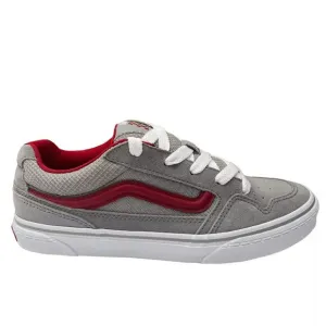 Vans Caldrone Youth Boy's Suede Sneakers Size 7 Gray-Red Classic Stylish Shoes