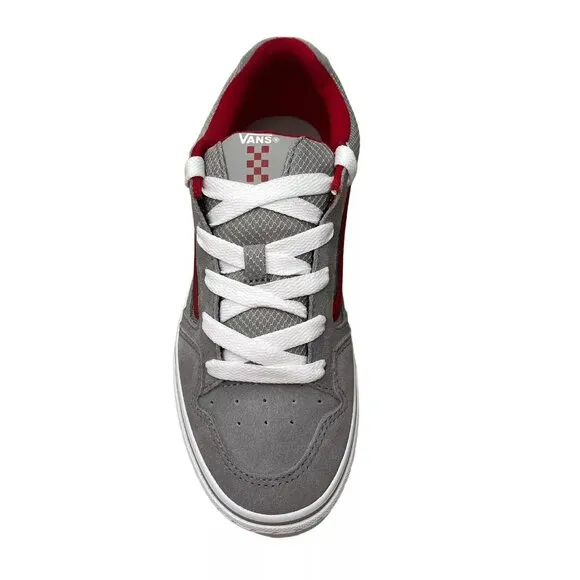 Vans Caldrone Youth Boy's Suede Sneakers Size 7 Gray-Red Classic Stylish Shoes