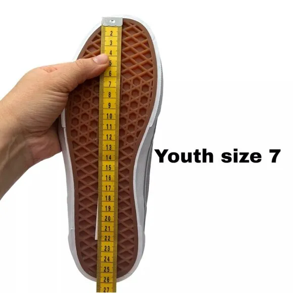 Vans Caldrone Youth Boy's Suede Sneakers Size 7 Gray-Red Classic Stylish Shoes
