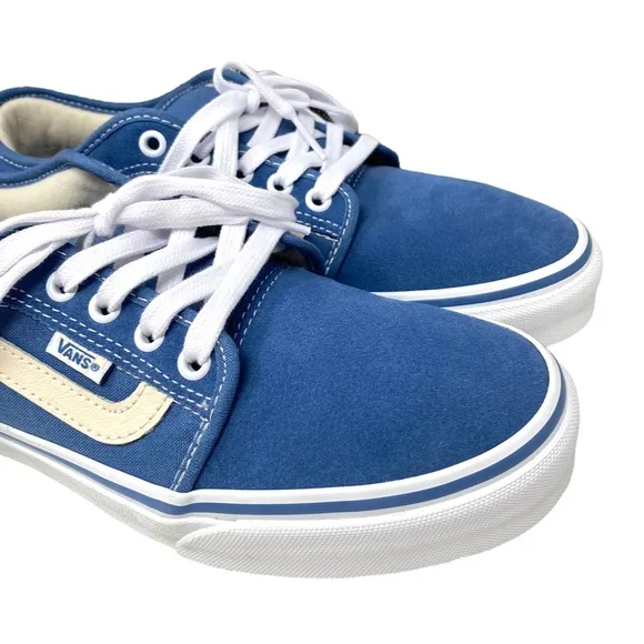 VANS Chukka Low Sidestripe Shoes Skate For Women Suede Canvas Blue VN0A5KQZEFY