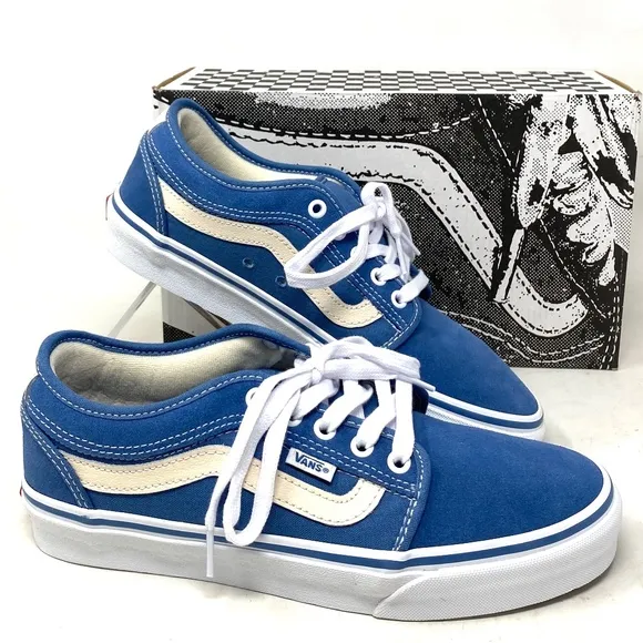 VANS Chukka Low Sidestripe Shoes Skate For Women Suede Canvas Blue VN0A5KQZEFY