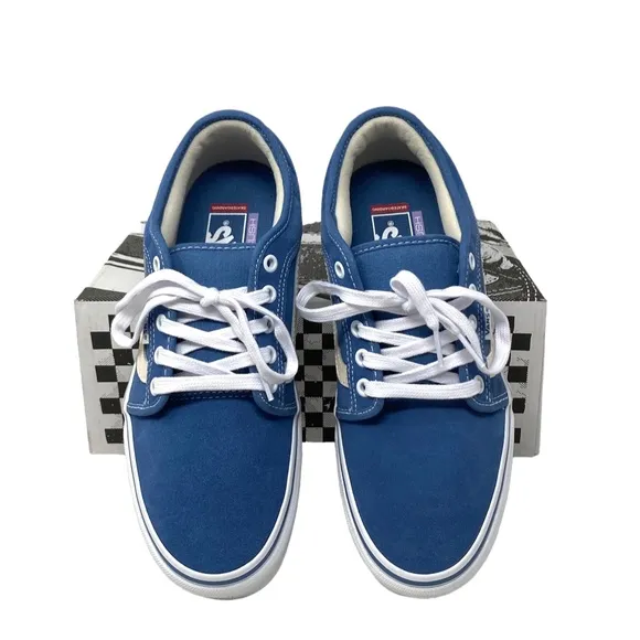VANS Chukka Low Sidestripe Shoes Skate For Women Suede Canvas Blue VN0A5KQZEFY