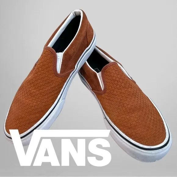Vans Classic Slip On Embossed Suede Sequoia Men's Skate Shoes Size 7.5