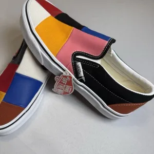 VANS Classic Slip On Patchwork Multi Skate Shoes Sneakers Womens 7M Slip On NEW